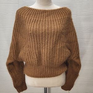 Thinkable Brown Fuzzy Sweater Size S/M Long Sleeves Fall Ready🍁🍂